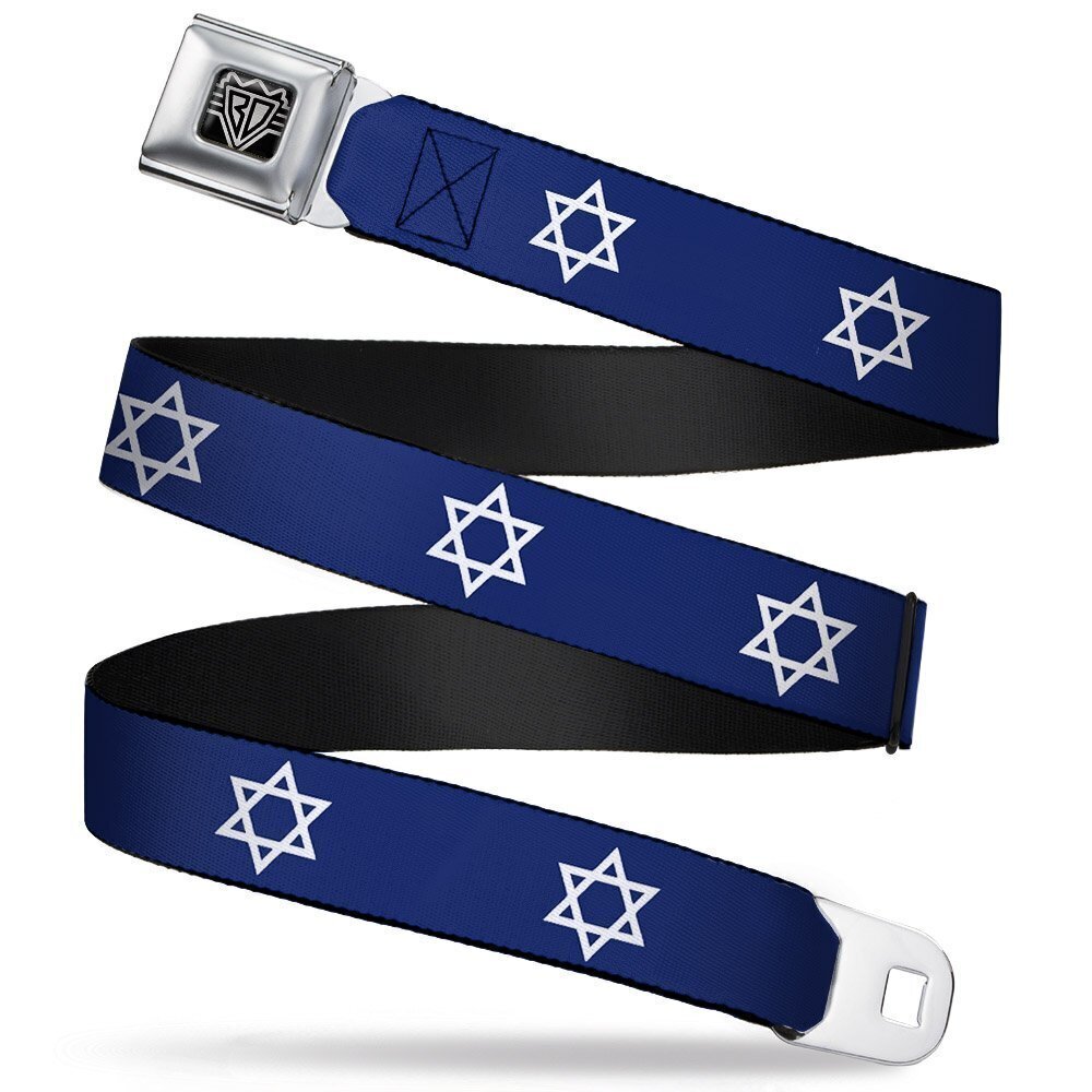 6473 Seatbelt Belt - Star of David - 1.5" Wide - 32-52 Inches in Length